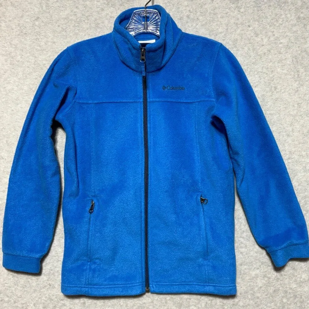 Columbia Fleece Jacket Kids Size M (10/12) Blue Full Zip